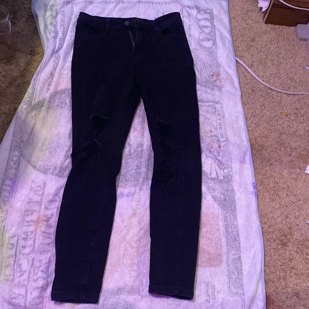 Barely worn black holey jeans